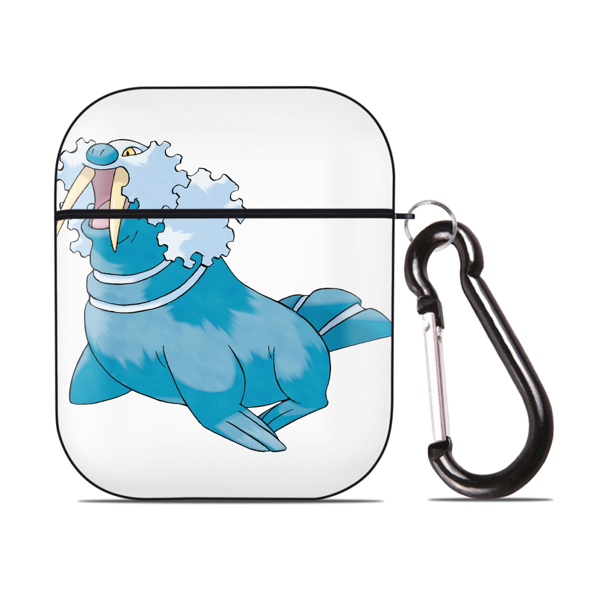 （画像用） ポケットモンスター Pokémon AirPods 第2世代保護ケース ハードシェル ブラック 耐衝撃・防指紋・カラビナ付き