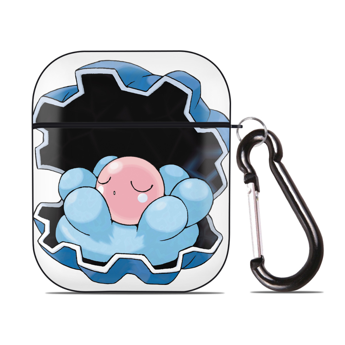 （画像用） ポケットモンスター Pokémon AirPods 第2世代保護ケース ハードシェル ブラック 耐衝撃・防指紋・カラビナ付き