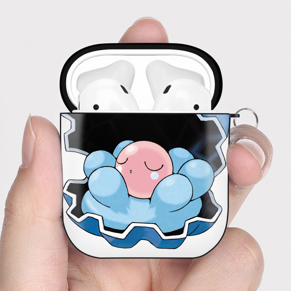 （画像用） ポケットモンスター Pokémon AirPods 第2世代保護ケース ハードシェル ブラック 耐衝撃・防指紋・カラビナ付き