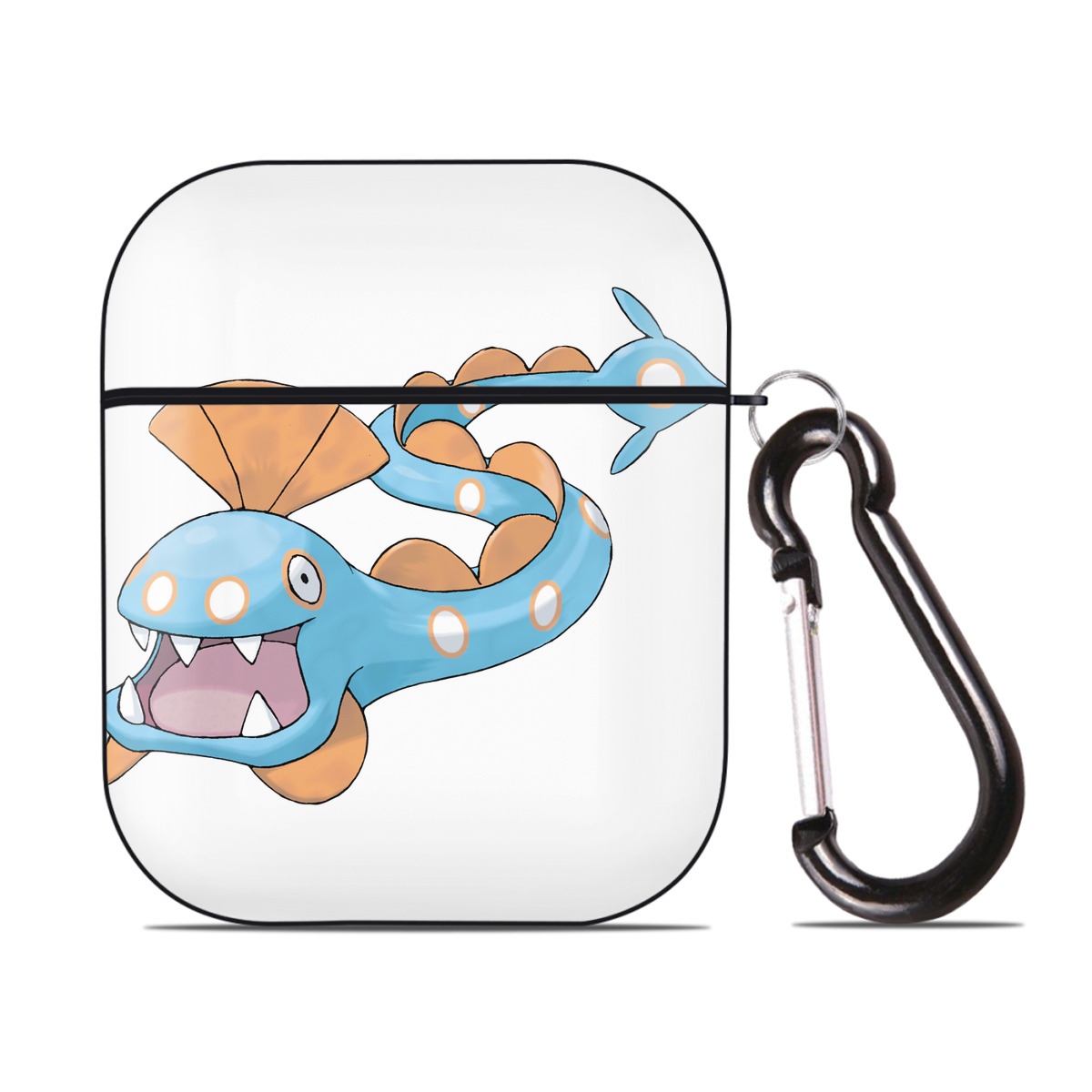（画像用） ポケットモンスター Pokémon AirPods 第2世代保護ケース ハードシェル ブラック 耐衝撃・防指紋・カラビナ付き