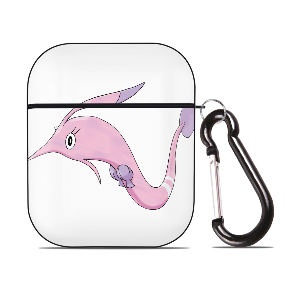 （画像用） ポケットモンスター Pokémon AirPods 第2世代保護ケース ハードシェル ブラック 耐衝撃・防指紋・カラビナ付き