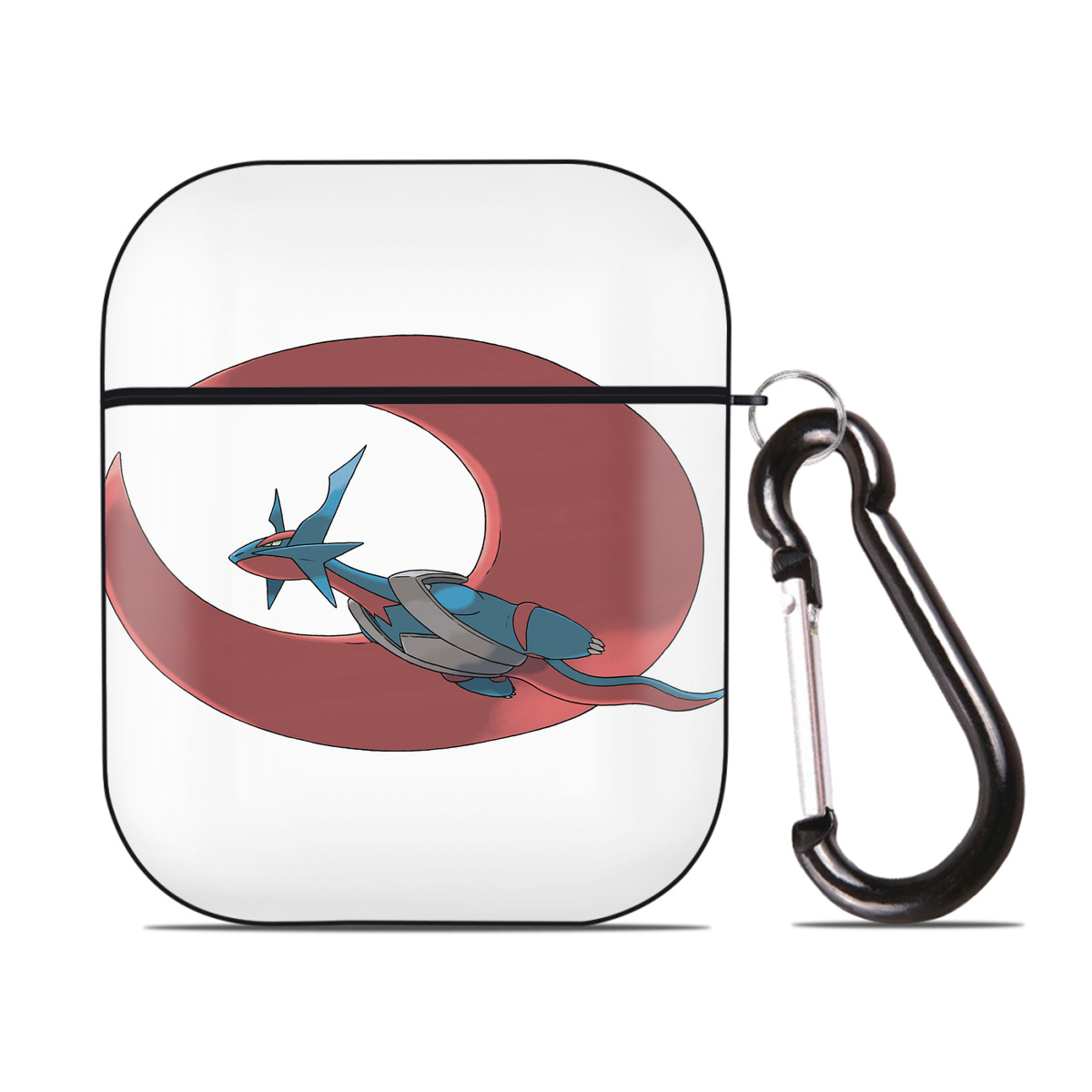 （画像用） ポケットモンスター Pokémon AirPods 第2世代保護ケース ハードシェル ブラック 耐衝撃・防指紋・カラビナ付き