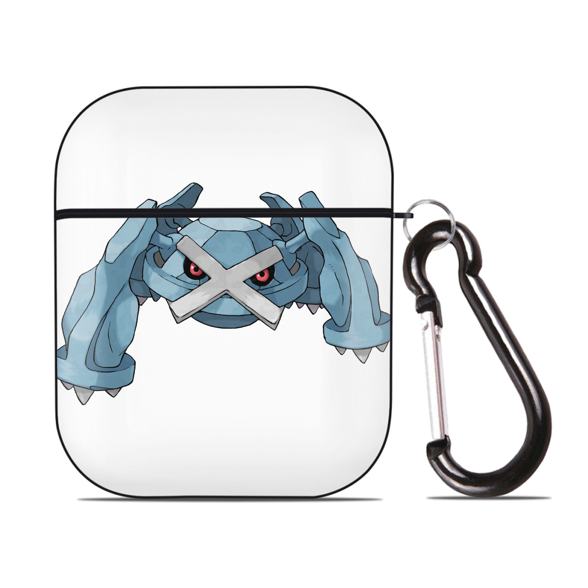 （画像用） ポケットモンスター Pokémon AirPods 第2世代保護ケース ハードシェル ブラック 耐衝撃・防指紋・カラビナ付き