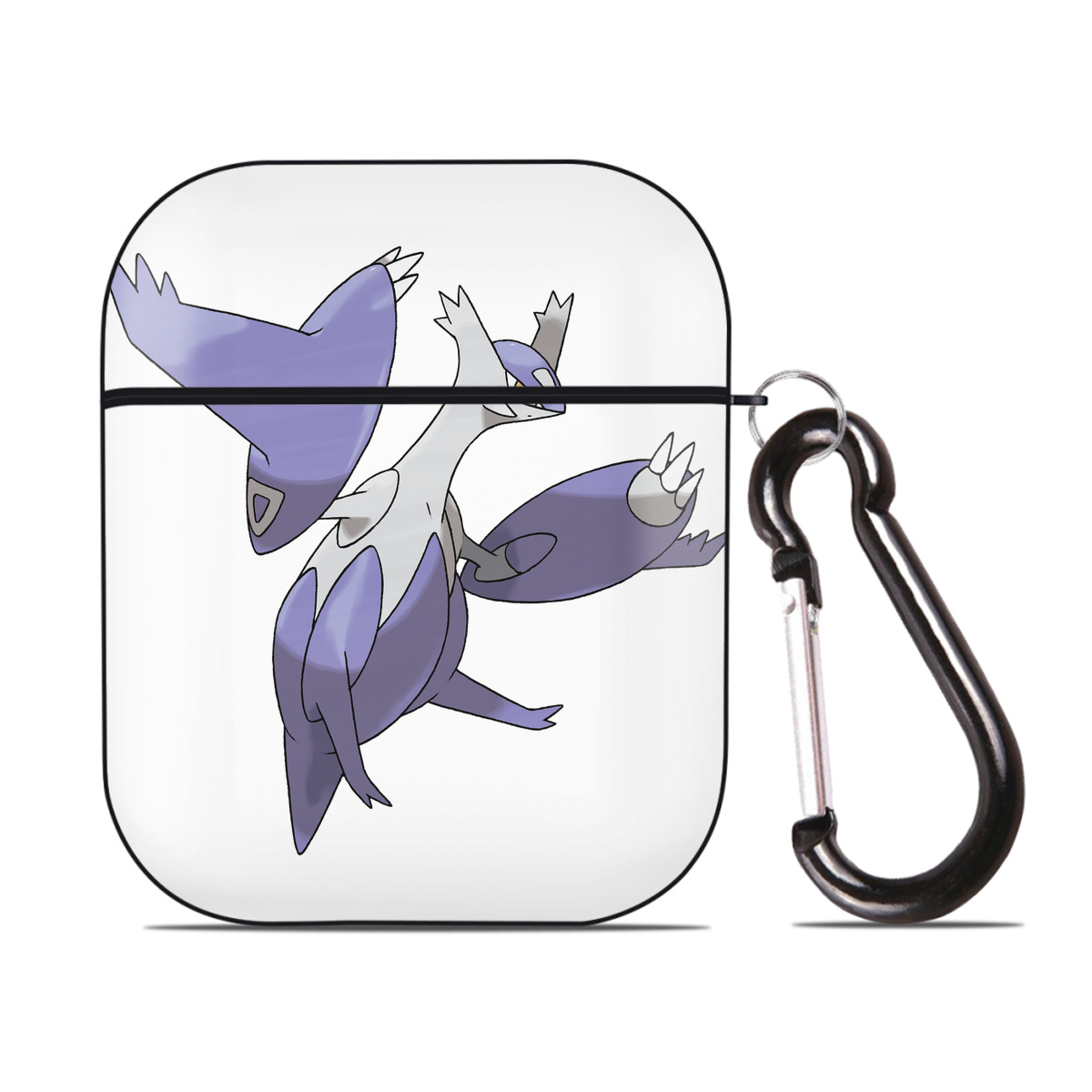 （画像用） ポケットモンスター Pokémon AirPods 第2世代保護ケース ハードシェル ブラック 耐衝撃・防指紋・カラビナ付き