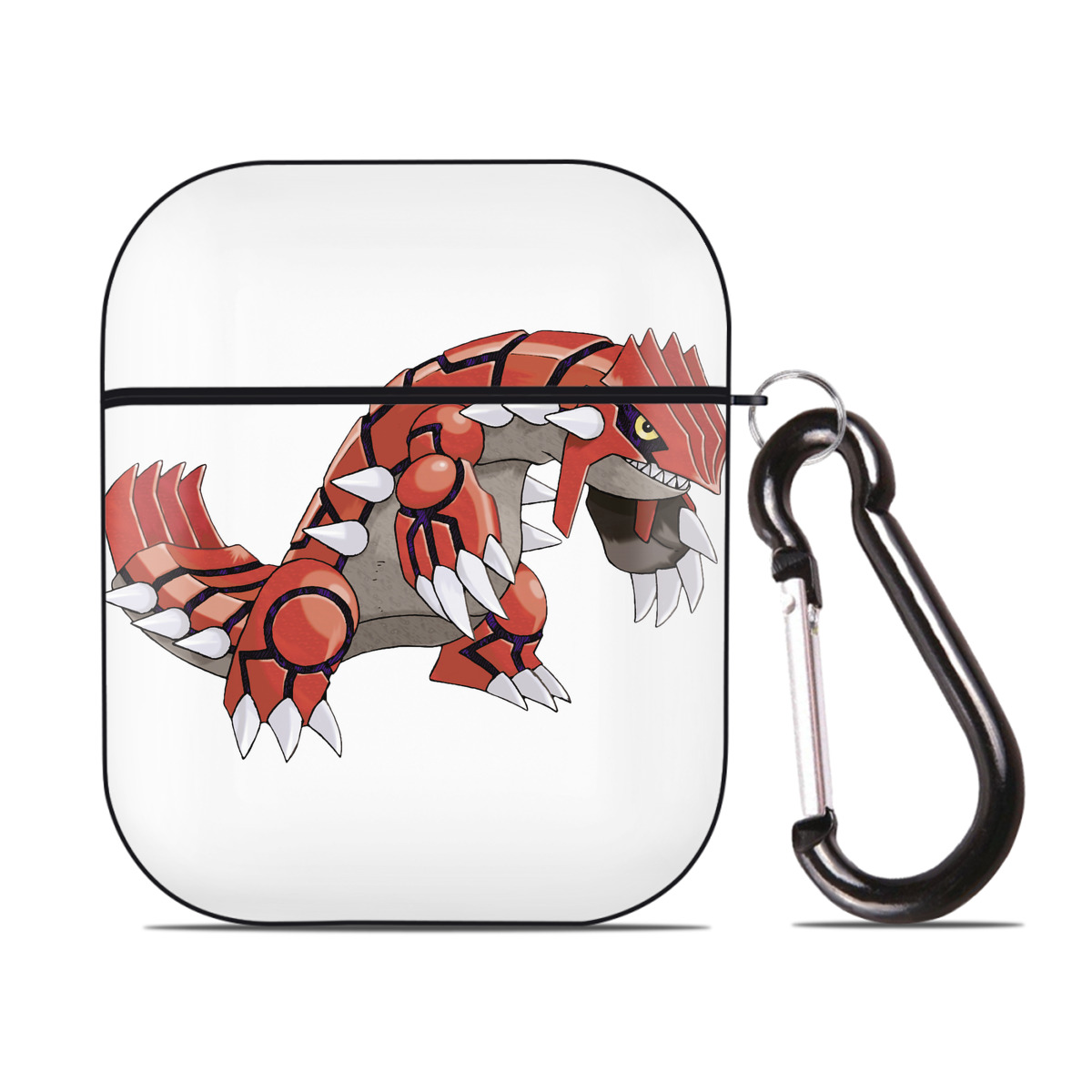 （画像用） ポケットモンスター Pokémon AirPods 第2世代保護ケース ハードシェル ブラック 耐衝撃・防指紋・カラビナ付き