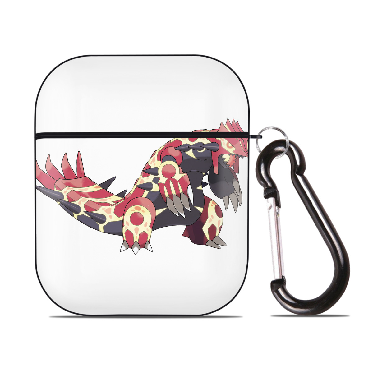 （画像用） ポケットモンスター Pokémon AirPods 第2世代保護ケース ハードシェル ブラック 耐衝撃・防指紋・カラビナ付き