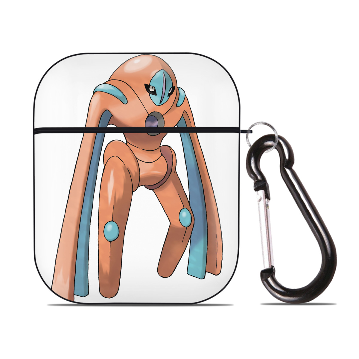 （画像用） ポケットモンスター Pokémon AirPods 第2世代保護ケース ハードシェル ブラック 耐衝撃・防指紋・カラビナ付き