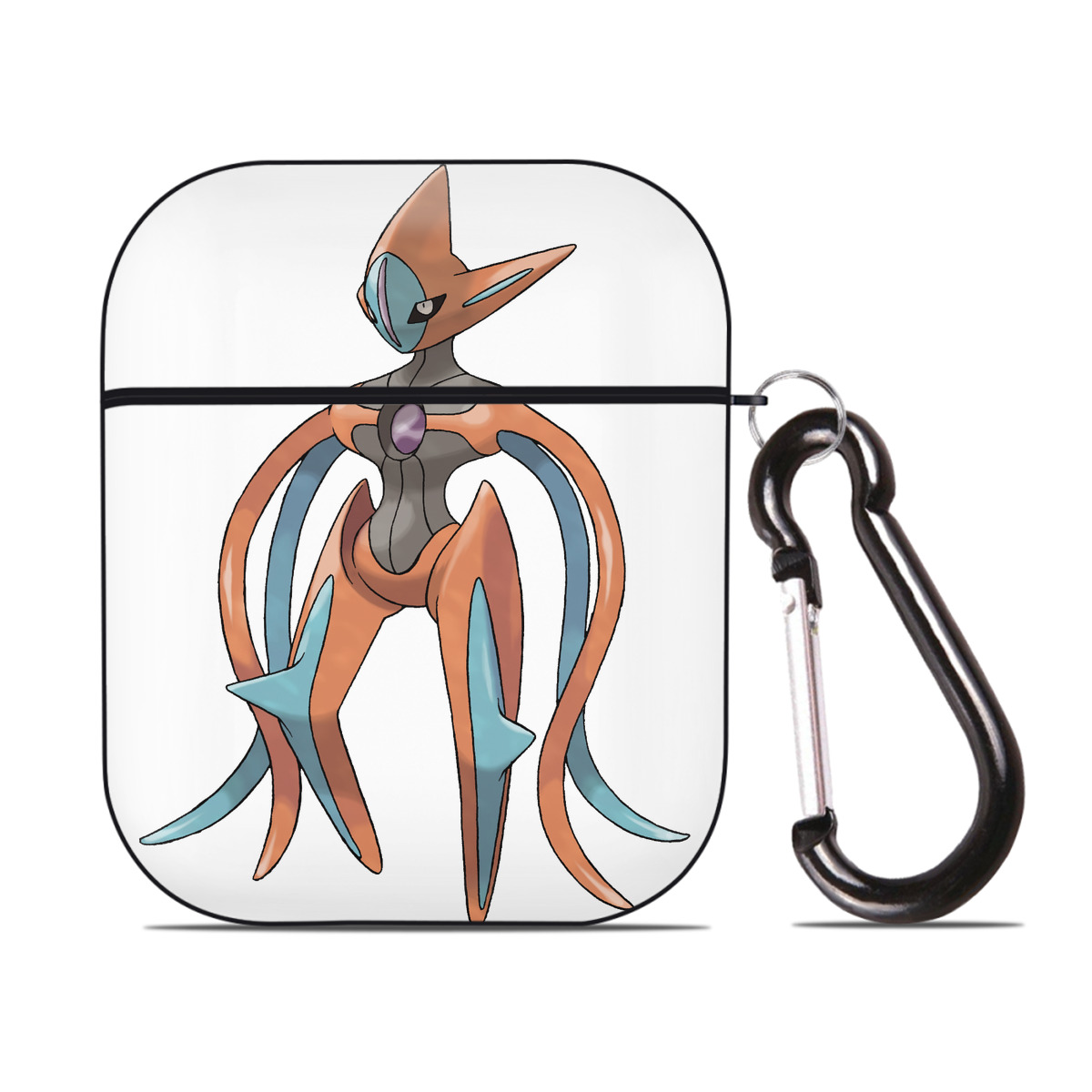 （画像用） ポケットモンスター Pokémon AirPods 第2世代保護ケース ハードシェル ブラック 耐衝撃・防指紋・カラビナ付き