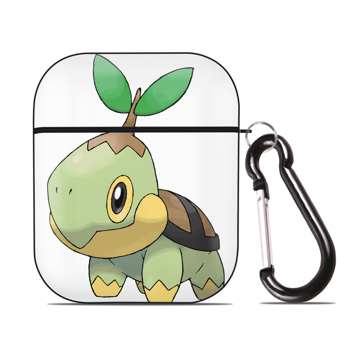（画像用） ポケットモンスター Pokémon AirPods 第2世代保護ケース ハードシェル ブラック 耐衝撃・防指紋・カラビナ付き