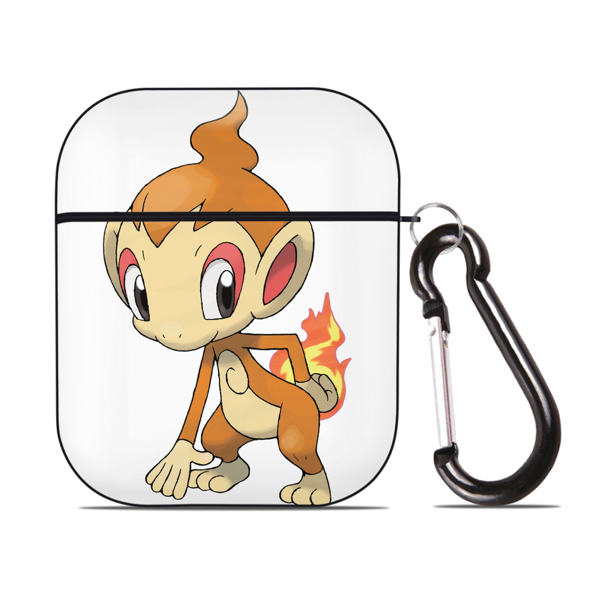 （画像用） ポケットモンスター Pokémon AirPods 第2世代保護ケース ハードシェル ブラック 耐衝撃・防指紋・カラビナ付き