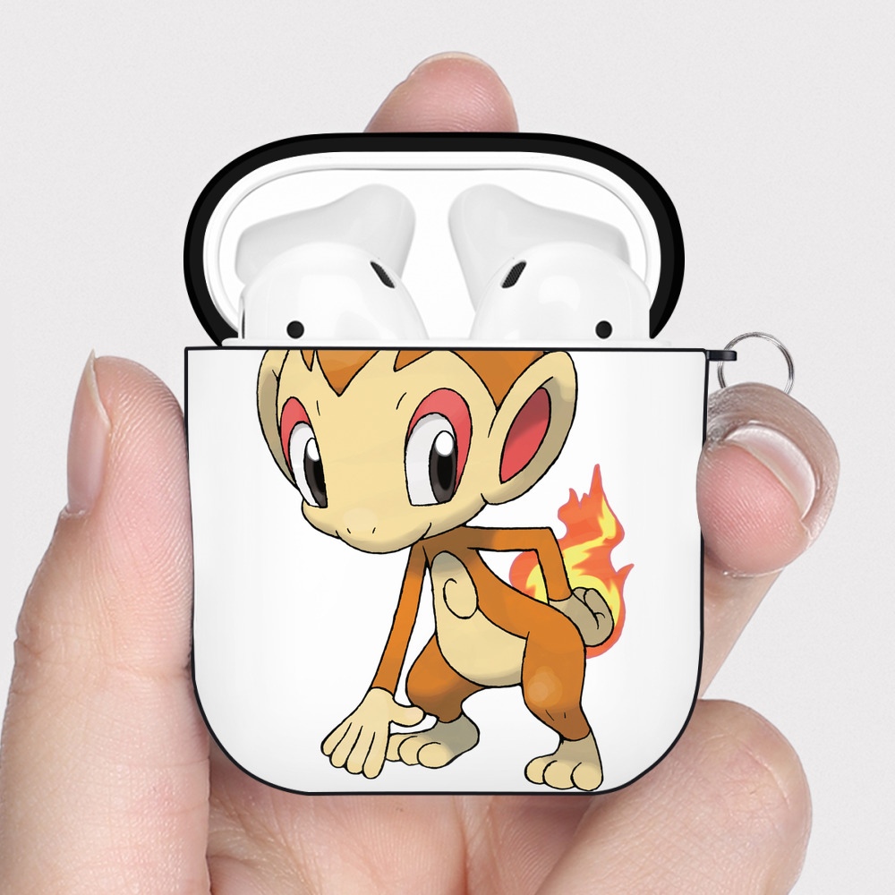 （画像用） ポケットモンスター Pokémon AirPods 第2世代保護ケース ハードシェル ブラック 耐衝撃・防指紋・カラビナ付き