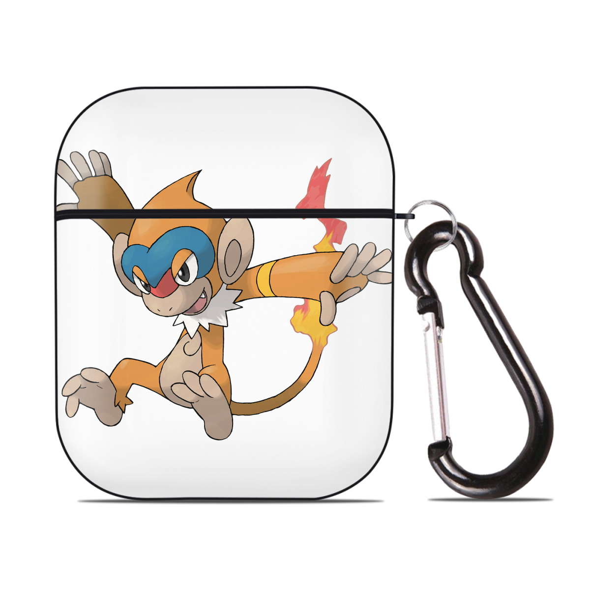 （画像用） ポケットモンスター Pokémon AirPods 第2世代保護ケース ハードシェル ブラック 耐衝撃・防指紋・カラビナ付き