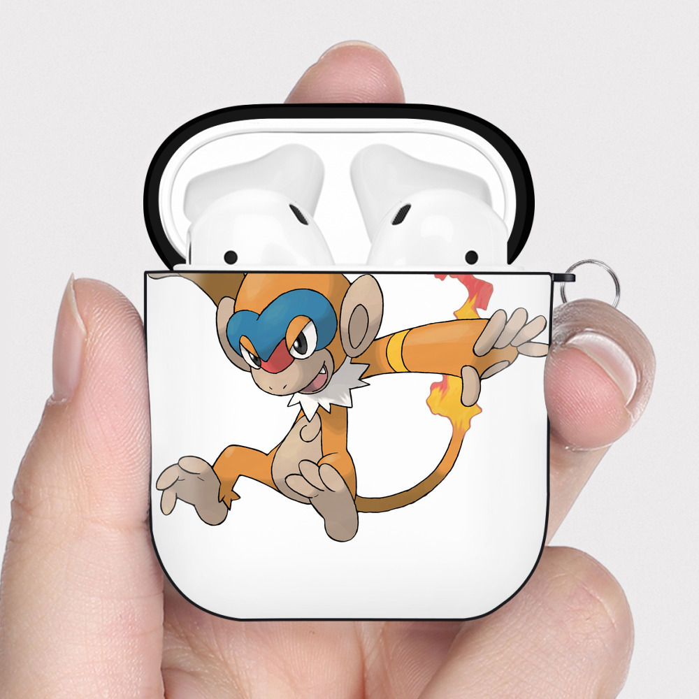 （画像用） ポケットモンスター Pokémon AirPods 第2世代保護ケース ハードシェル ブラック 耐衝撃・防指紋・カラビナ付き