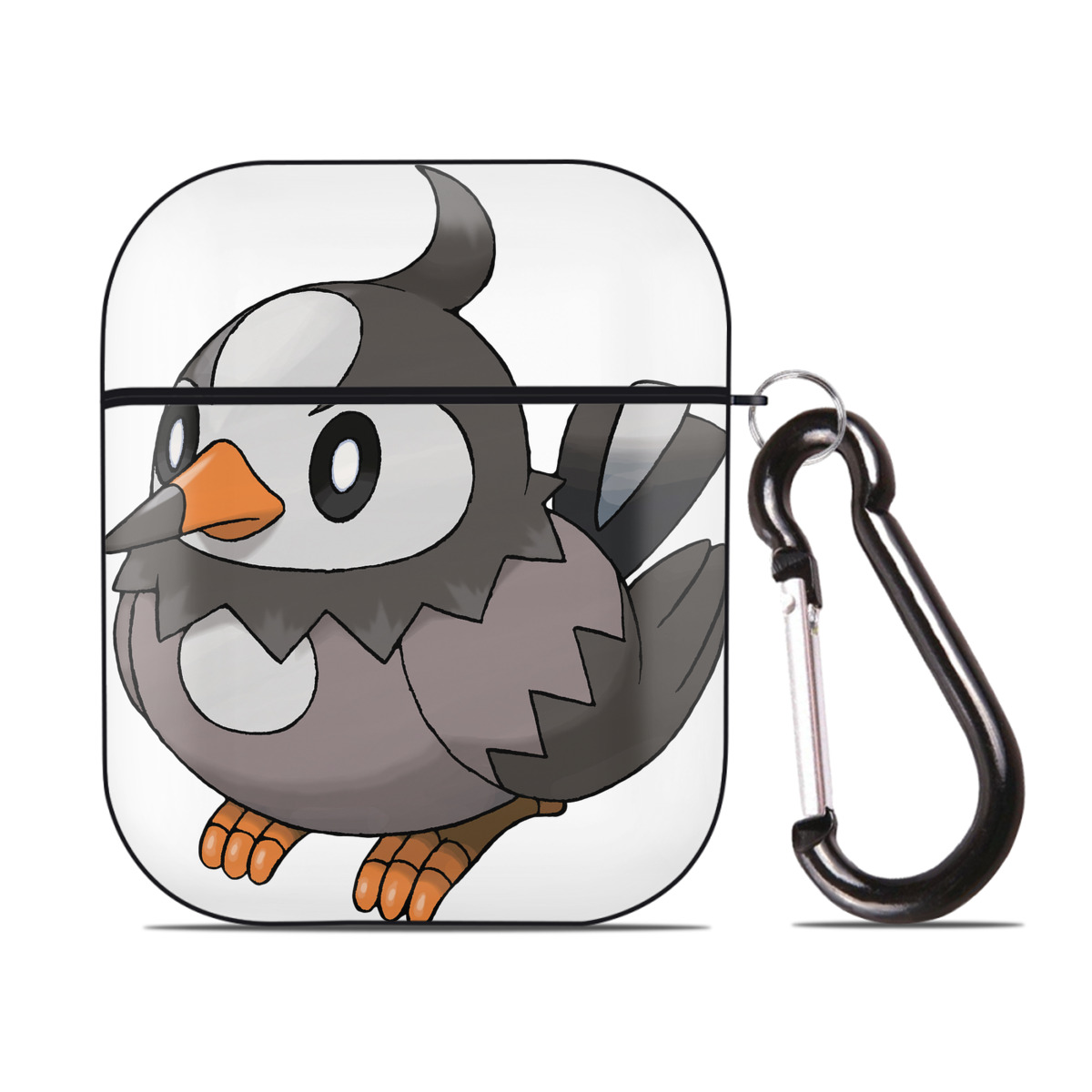 （画像用） ポケットモンスター Pokémon AirPods 第2世代保護ケース ハードシェル ブラック 耐衝撃・防指紋・カラビナ付き