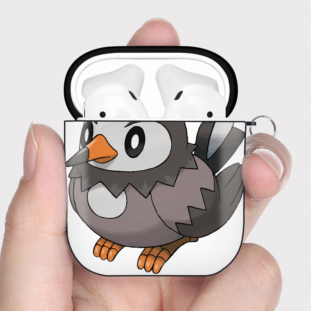 （画像用） ポケットモンスター Pokémon AirPods 第2世代保護ケース ハードシェル ブラック 耐衝撃・防指紋・カラビナ付き