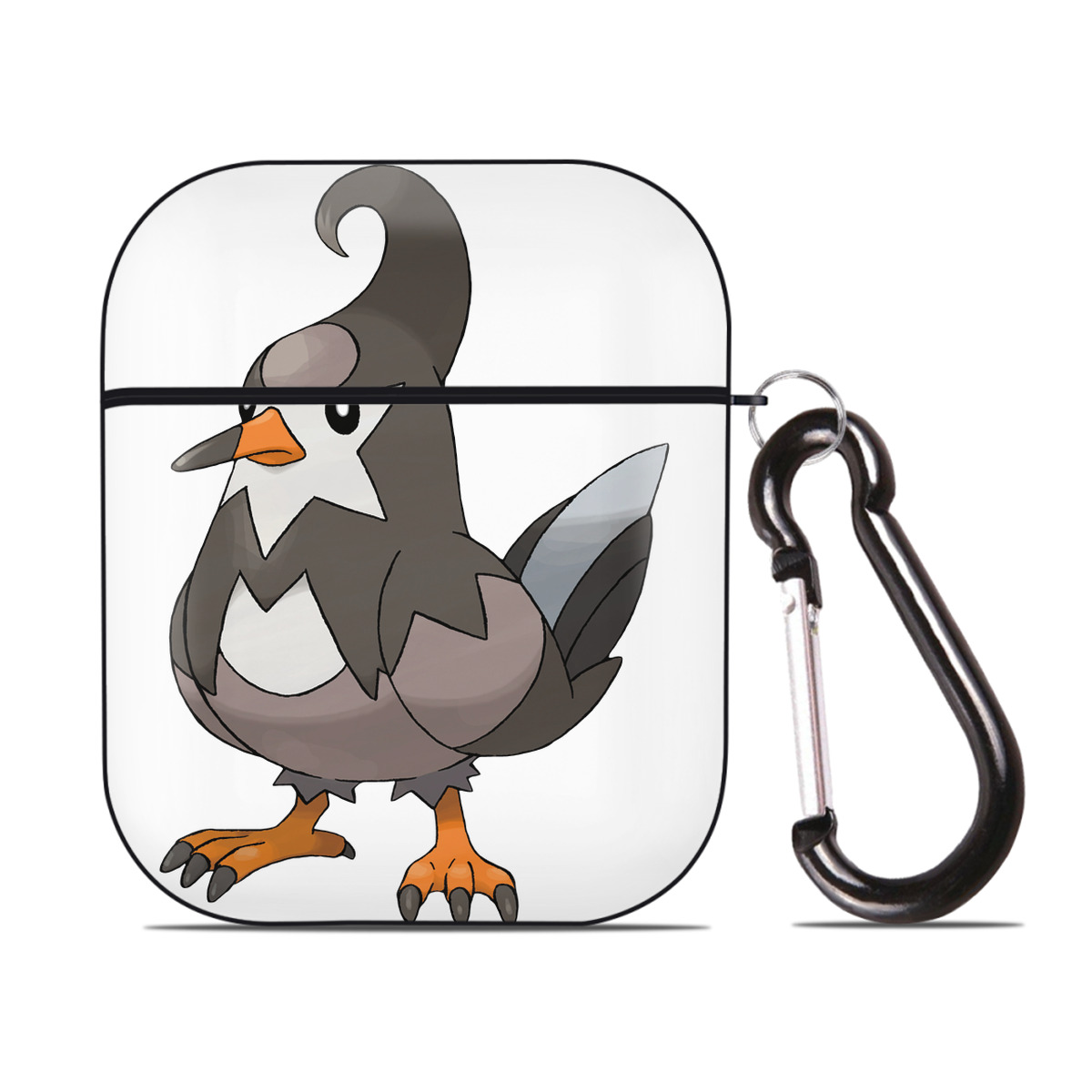 （画像用） ポケットモンスター Pokémon AirPods 第2世代保護ケース ハードシェル ブラック 耐衝撃・防指紋・カラビナ付き