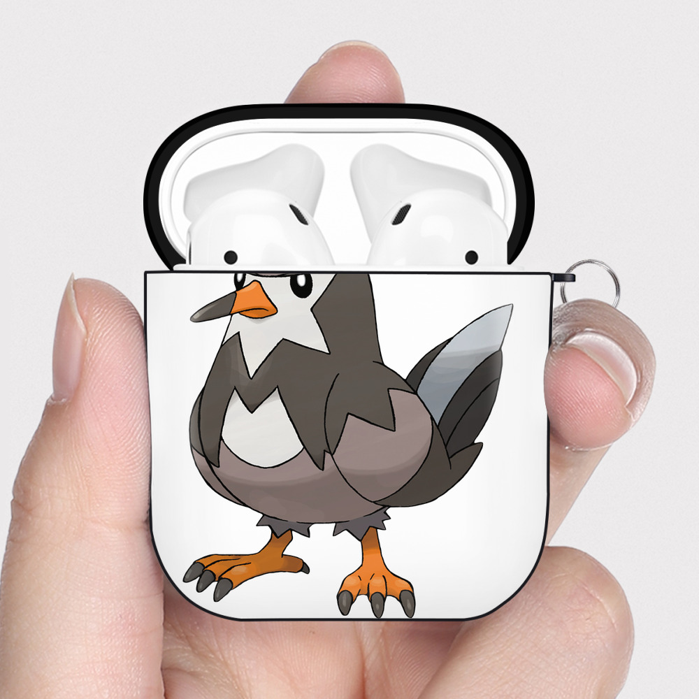 （画像用） ポケットモンスター Pokémon AirPods 第2世代保護ケース ハードシェル ブラック 耐衝撃・防指紋・カラビナ付き