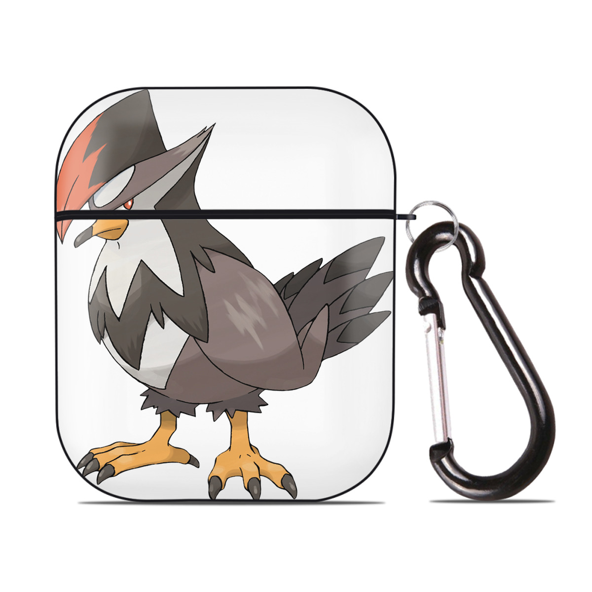 （画像用） ポケットモンスター Pokémon AirPods 第2世代保護ケース ハードシェル ブラック 耐衝撃・防指紋・カラビナ付き