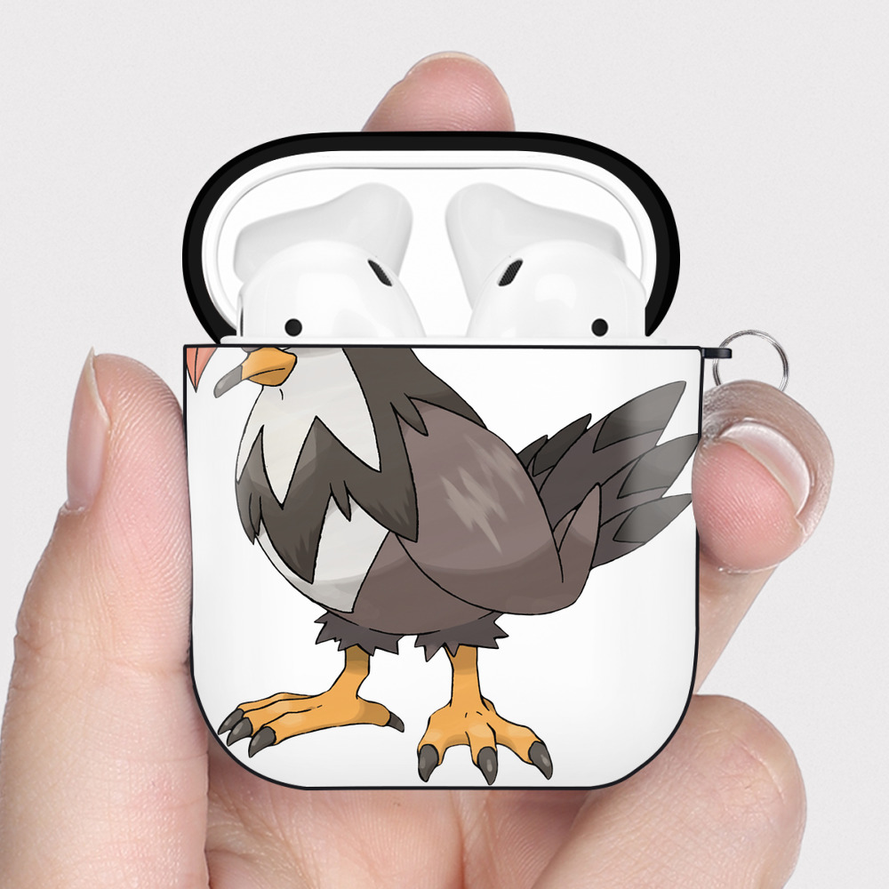 （画像用） ポケットモンスター Pokémon AirPods 第2世代保護ケース ハードシェル ブラック 耐衝撃・防指紋・カラビナ付き