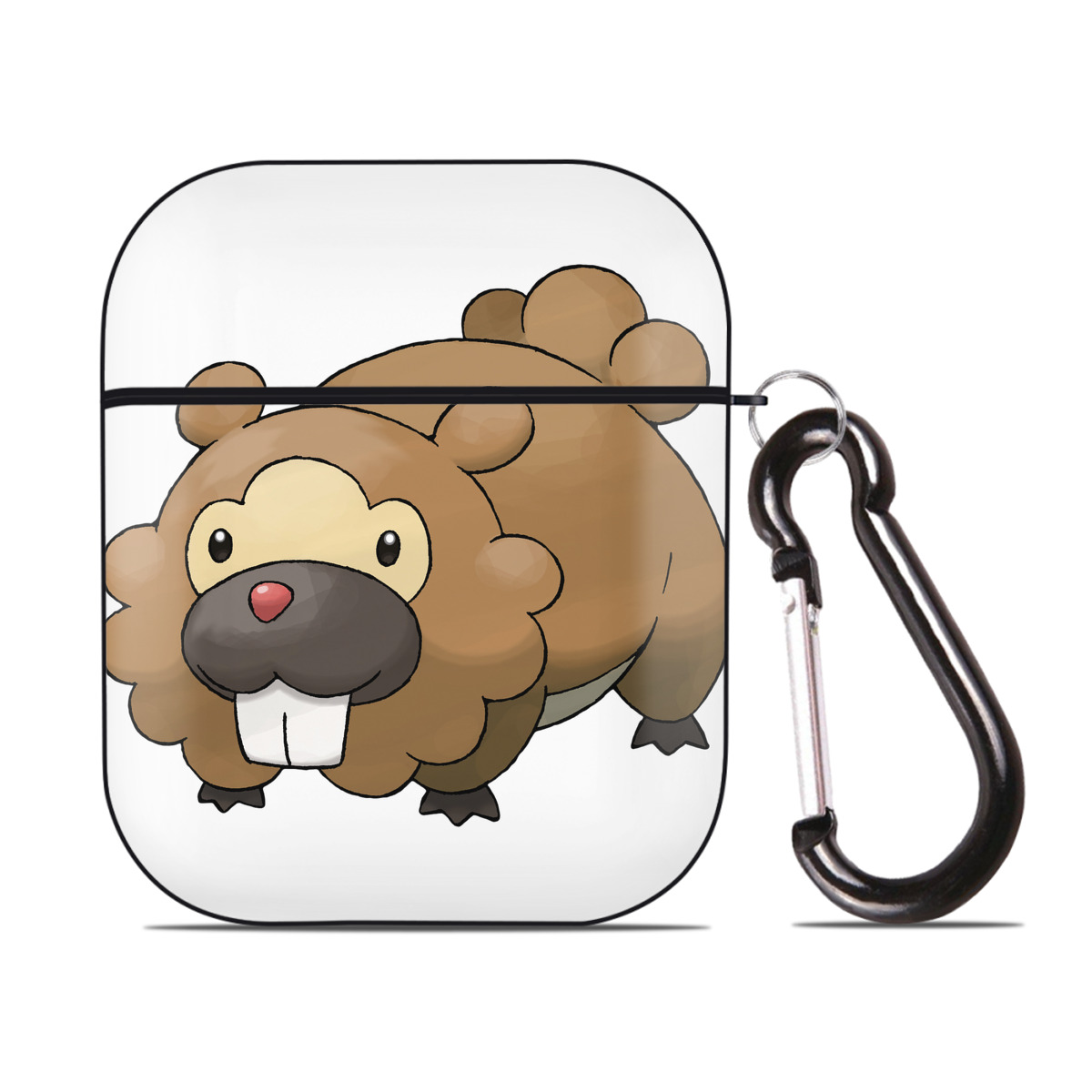 （画像用） ポケットモンスター Pokémon AirPods 第2世代保護ケース ハードシェル ブラック 耐衝撃・防指紋・カラビナ付き