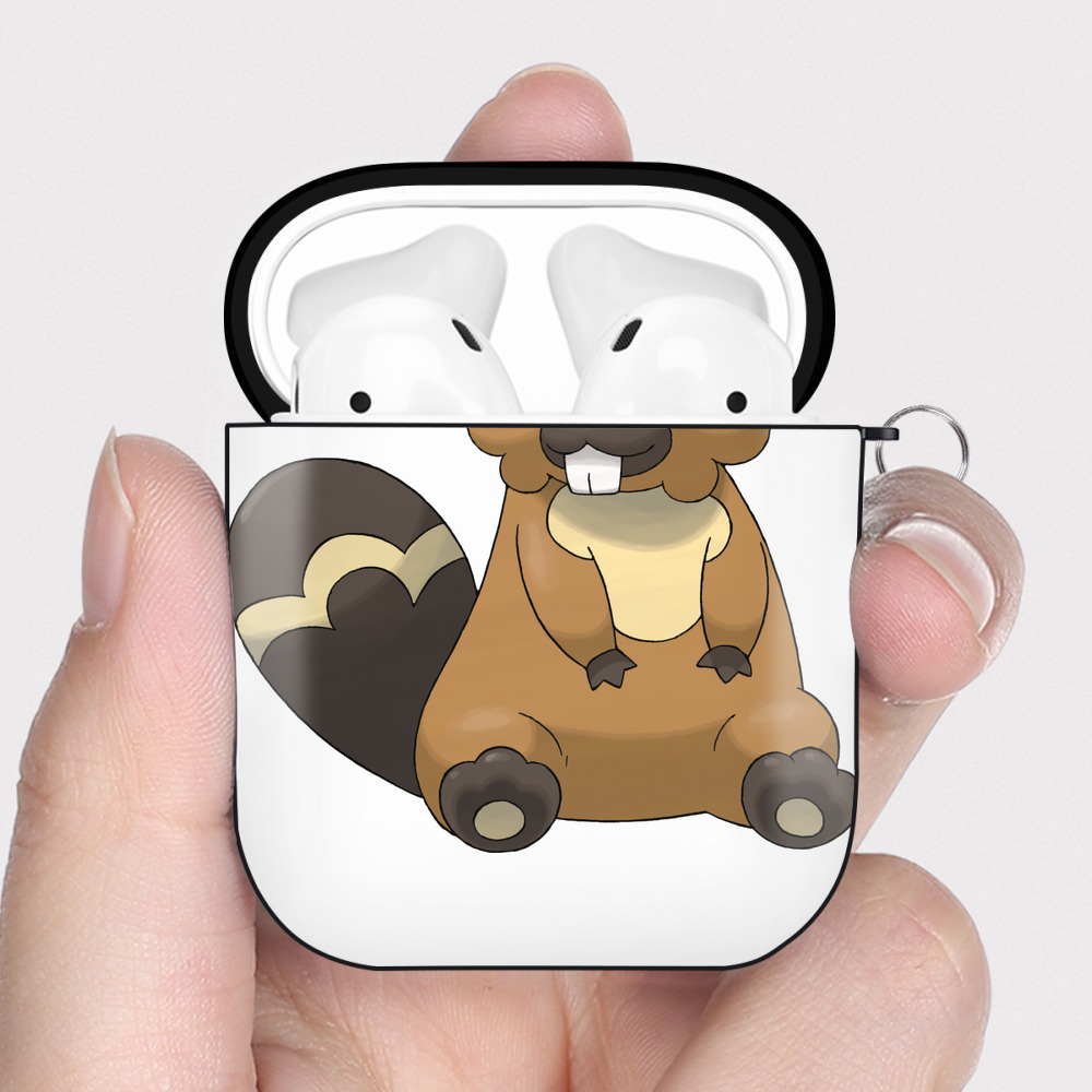 （画像用） ポケットモンスター Pokémon AirPods 第2世代保護ケース ハードシェル ブラック 耐衝撃・防指紋・カラビナ付き