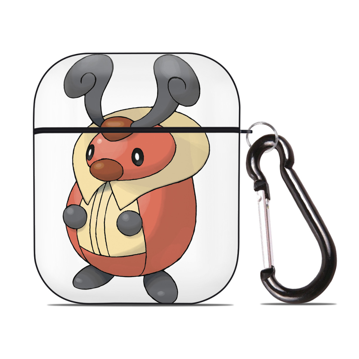（画像用） ポケットモンスター Pokémon AirPods 第2世代保護ケース ハードシェル ブラック 耐衝撃・防指紋・カラビナ付き