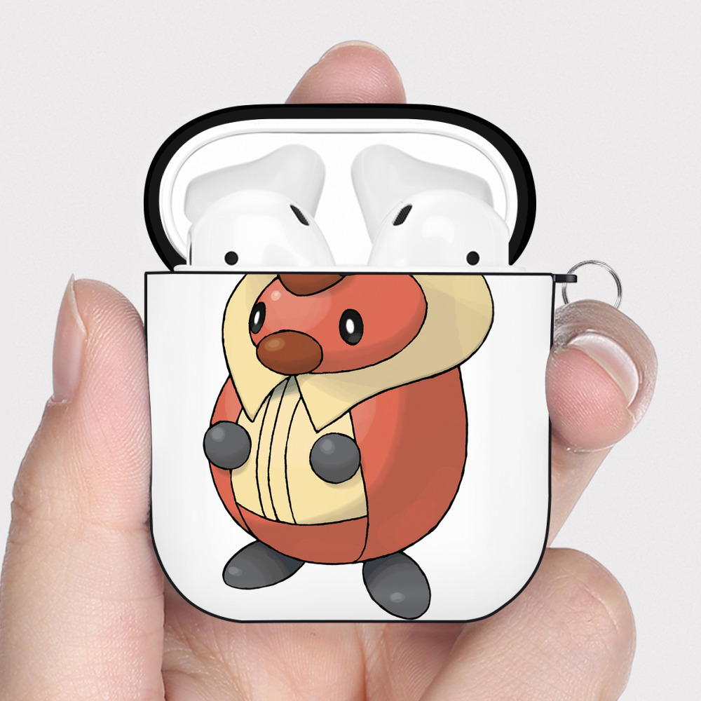（画像用） ポケットモンスター Pokémon AirPods 第2世代保護ケース ハードシェル ブラック 耐衝撃・防指紋・カラビナ付き