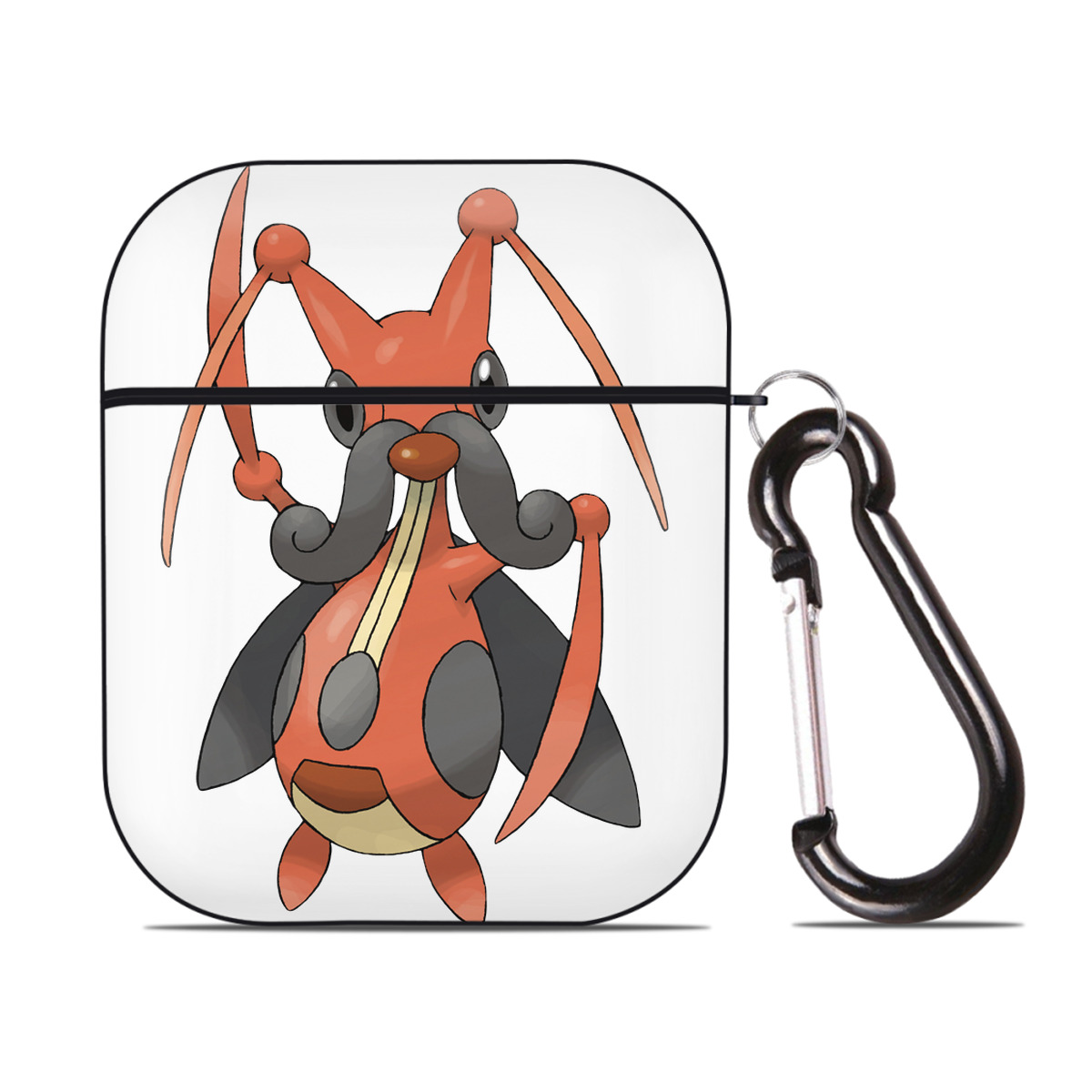 （画像用） ポケットモンスター Pokémon AirPods 第2世代保護ケース ハードシェル ブラック 耐衝撃・防指紋・カラビナ付き