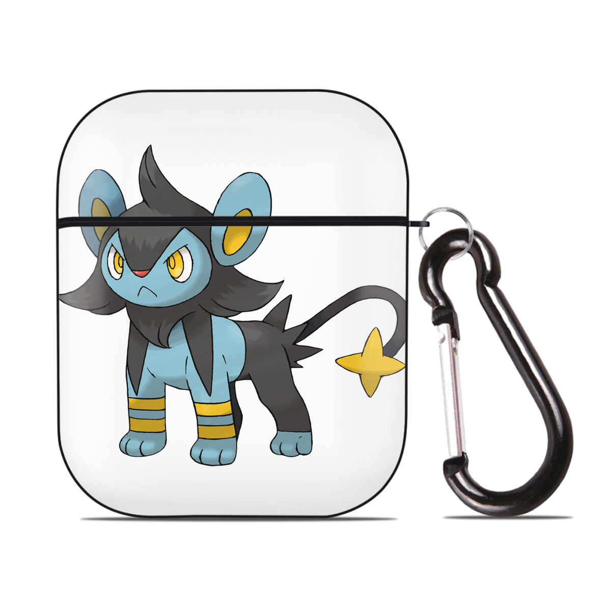 （画像用） ポケットモンスター Pokémon AirPods 第2世代保護ケース ハードシェル ブラック 耐衝撃・防指紋・カラビナ付き