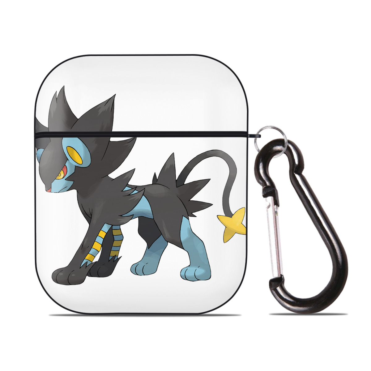 （画像用） ポケットモンスター Pokémon AirPods 第2世代保護ケース ハードシェル ブラック 耐衝撃・防指紋・カラビナ付き