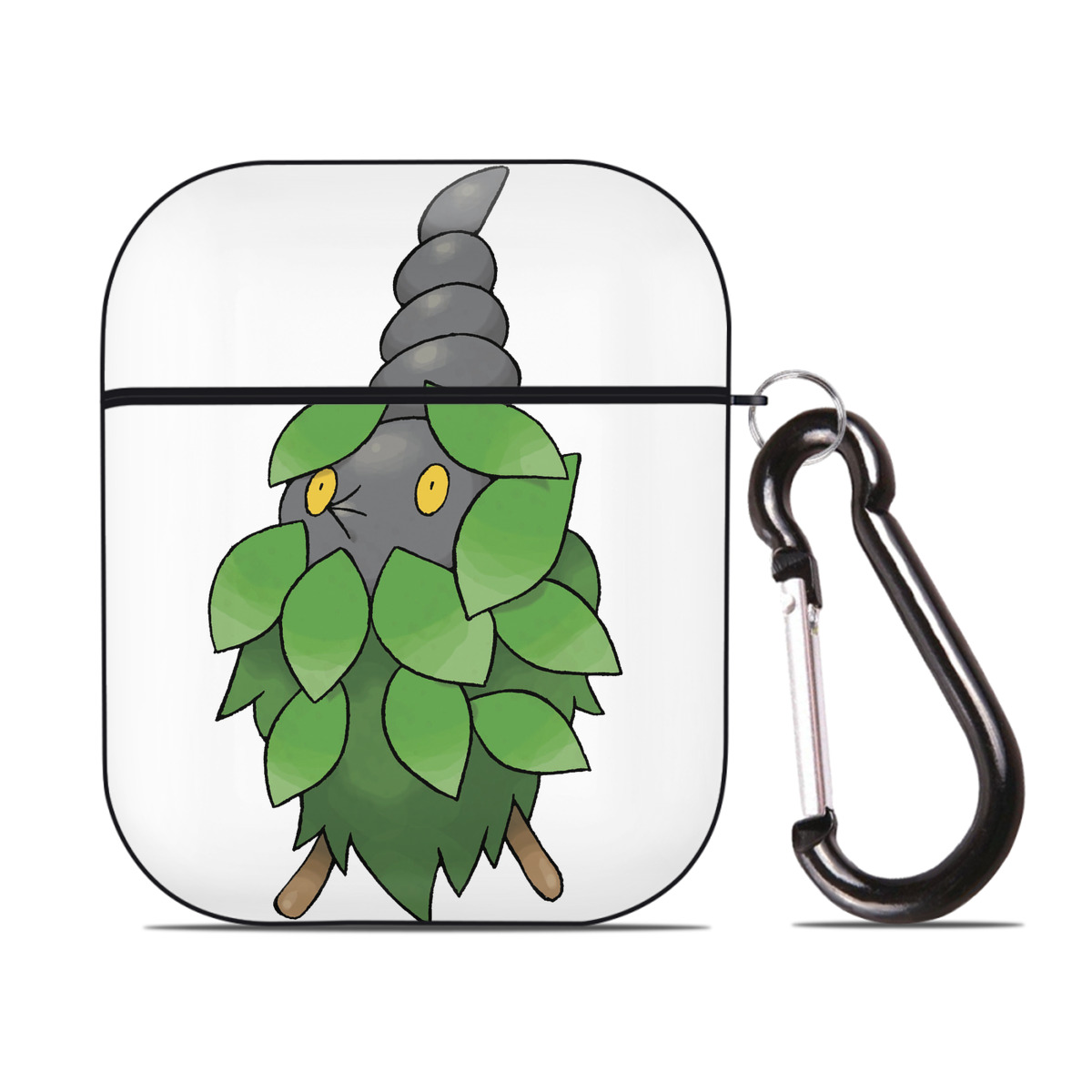 （画像用） ポケットモンスター Pokémon AirPods 第2世代保護ケース ハードシェル ブラック 耐衝撃・防指紋・カラビナ付き
