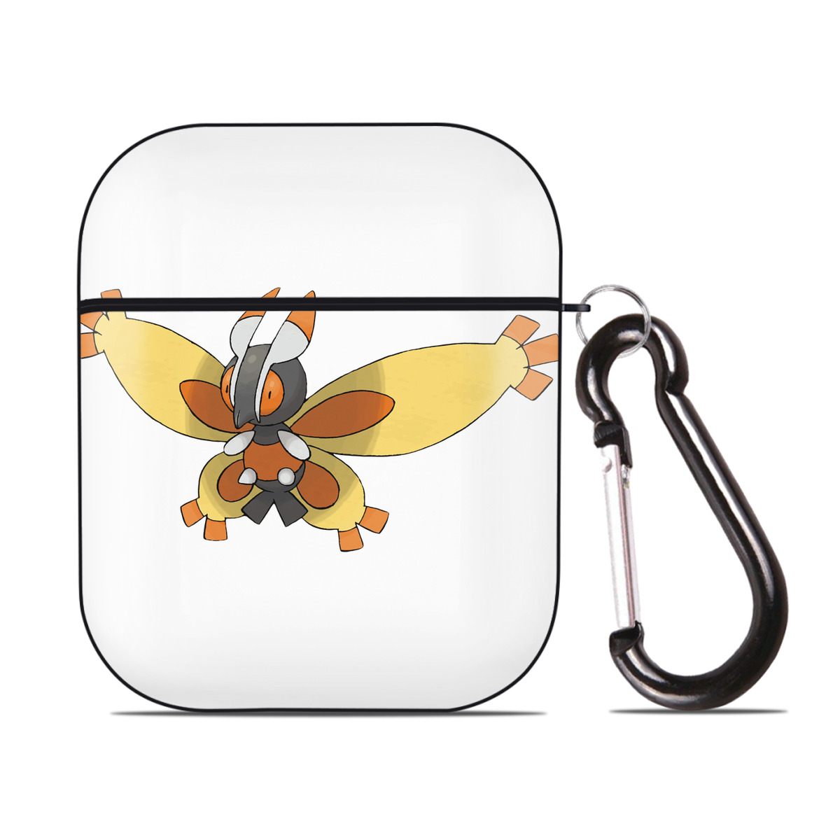 （画像用） ポケットモンスター Pokémon AirPods 第2世代保護ケース ハードシェル ブラック 耐衝撃・防指紋・カラビナ付き