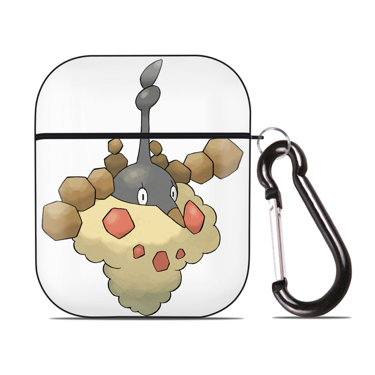 （画像用） ポケットモンスター Pokémon AirPods 第2世代保護ケース ハードシェル ブラック 耐衝撃・防指紋・カラビナ付き