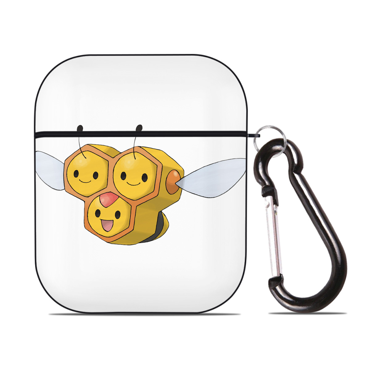 （画像用） ポケットモンスター Pokémon AirPods 第2世代保護ケース ハードシェル ブラック 耐衝撃・防指紋・カラビナ付き