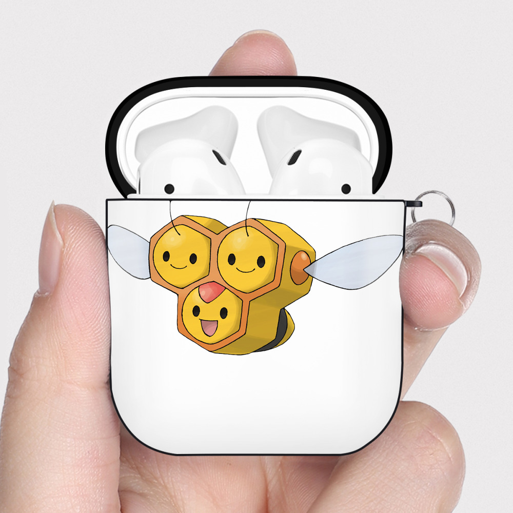 （画像用） ポケットモンスター Pokémon AirPods 第2世代保護ケース ハードシェル ブラック 耐衝撃・防指紋・カラビナ付き
