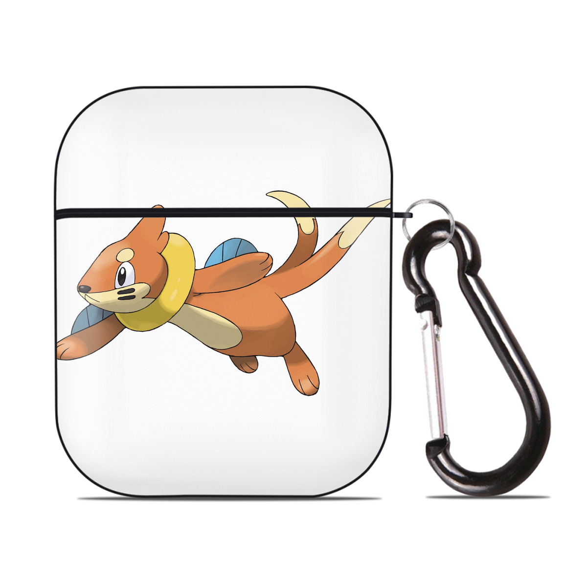 （画像用） ポケットモンスター Pokémon AirPods 第2世代保護ケース ハードシェル ブラック 耐衝撃・防指紋・カラビナ付き