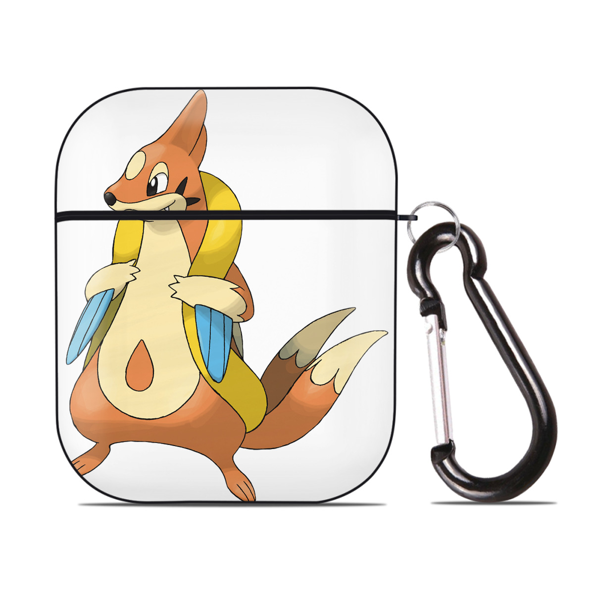 （画像用） ポケットモンスター Pokémon AirPods 第2世代保護ケース ハードシェル ブラック 耐衝撃・防指紋・カラビナ付き
