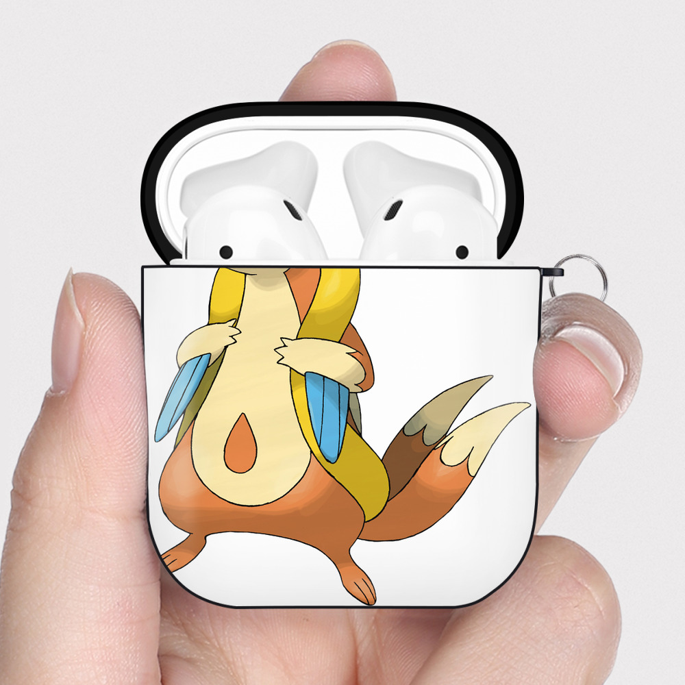 （画像用） ポケットモンスター Pokémon AirPods 第2世代保護ケース ハードシェル ブラック 耐衝撃・防指紋・カラビナ付き