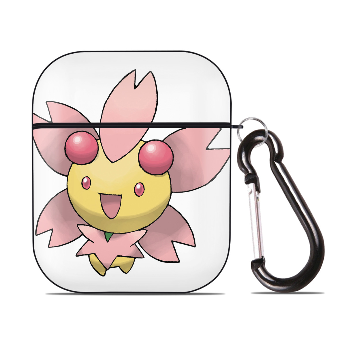 （画像用） ポケットモンスター Pokémon AirPods 第2世代保護ケース ハードシェル ブラック 耐衝撃・防指紋・カラビナ付き