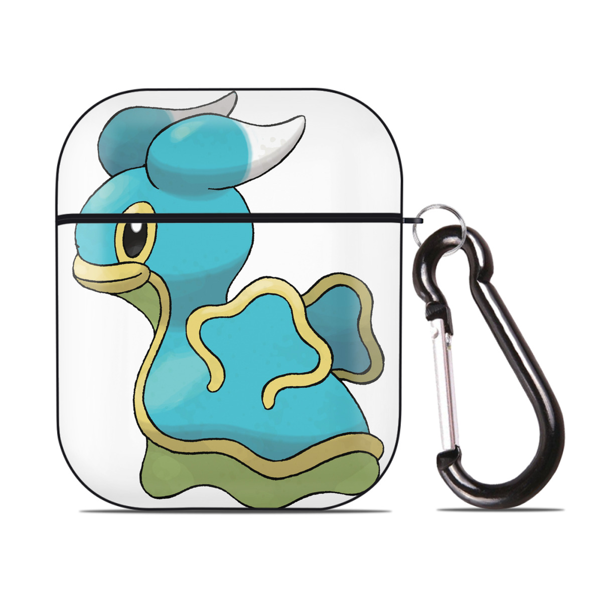 （画像用） ポケットモンスター Pokémon AirPods 第2世代保護ケース ハードシェル ブラック 耐衝撃・防指紋・カラビナ付き