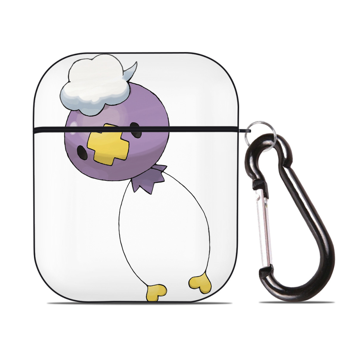 （画像用） ポケットモンスター Pokémon AirPods 第2世代保護ケース ハードシェル ブラック 耐衝撃・防指紋・カラビナ付き