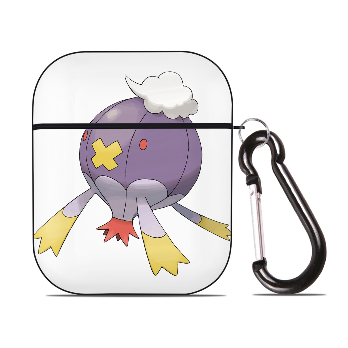 （画像用） ポケットモンスター Pokémon AirPods 第2世代保護ケース ハードシェル ブラック 耐衝撃・防指紋・カラビナ付き