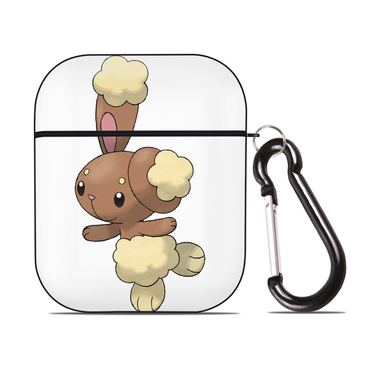 （画像用） ポケットモンスター Pokémon AirPods 第2世代保護ケース ハードシェル ブラック 耐衝撃・防指紋・カラビナ付き