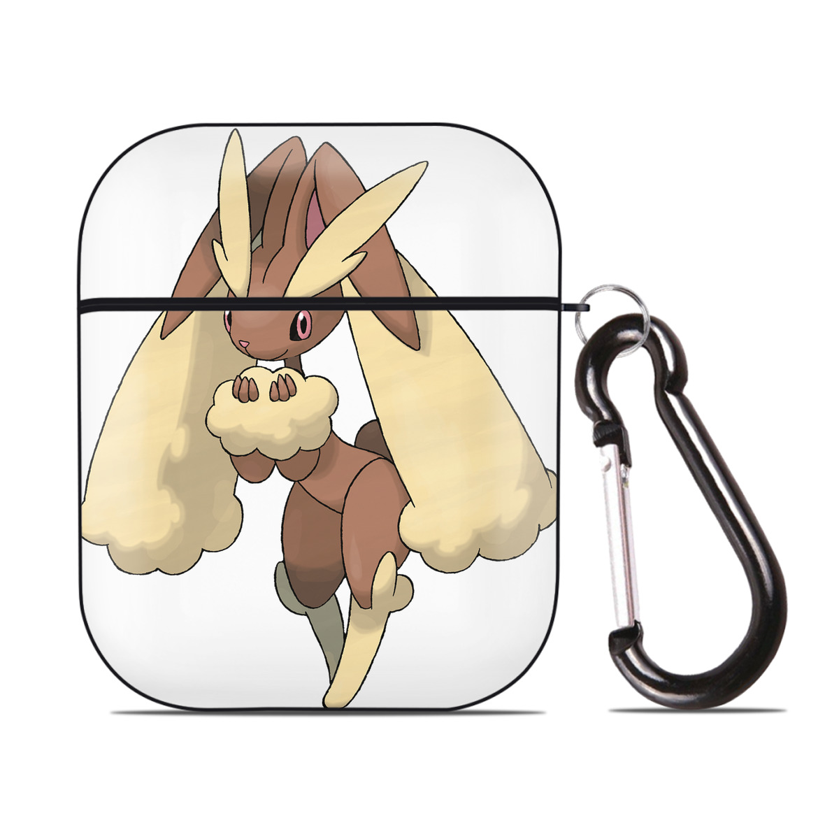 （画像用） ポケットモンスター Pokémon AirPods 第2世代保護ケース ハードシェル ブラック 耐衝撃・防指紋・カラビナ付き
