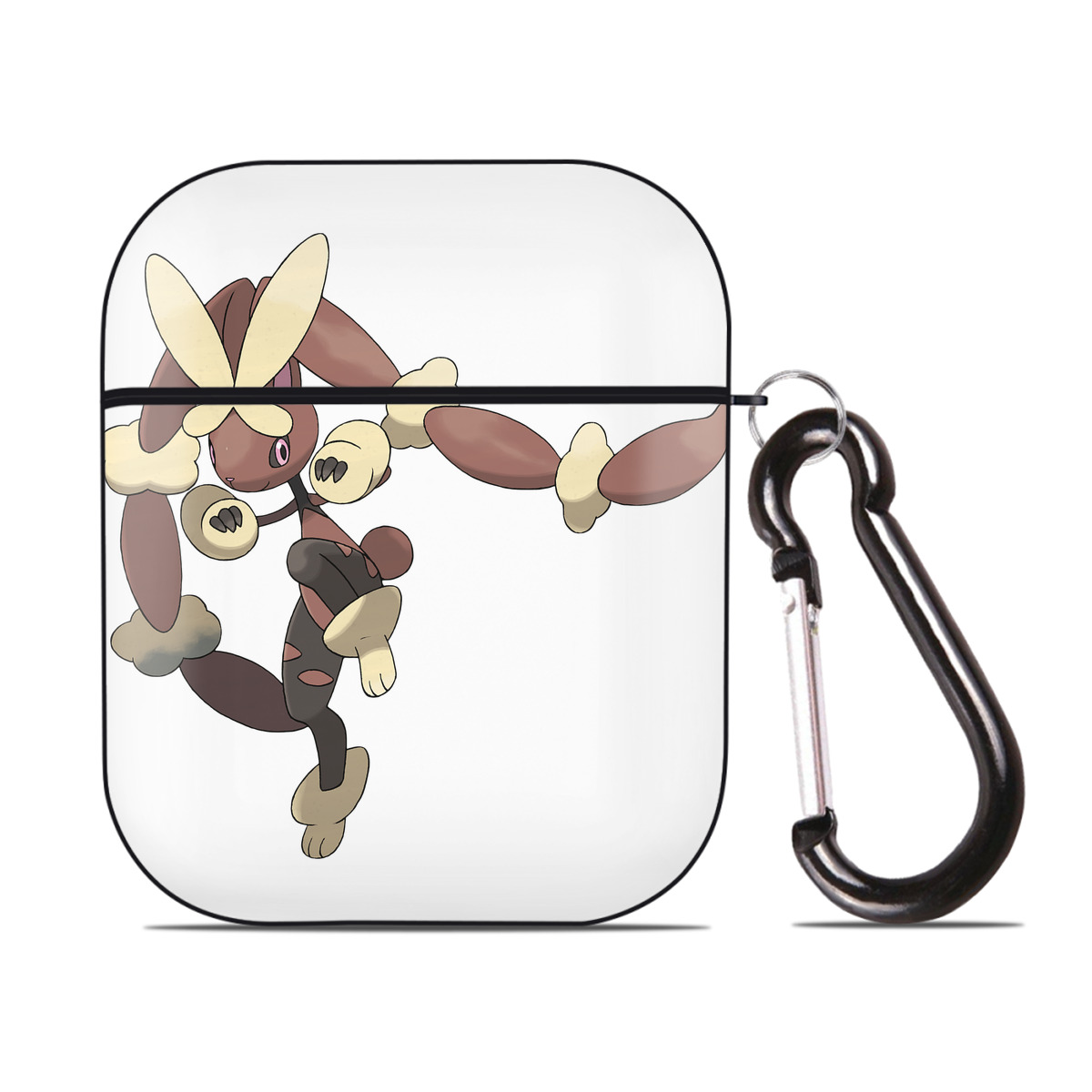 （画像用） ポケットモンスター Pokémon AirPods 第2世代保護ケース ハードシェル ブラック 耐衝撃・防指紋・カラビナ付き