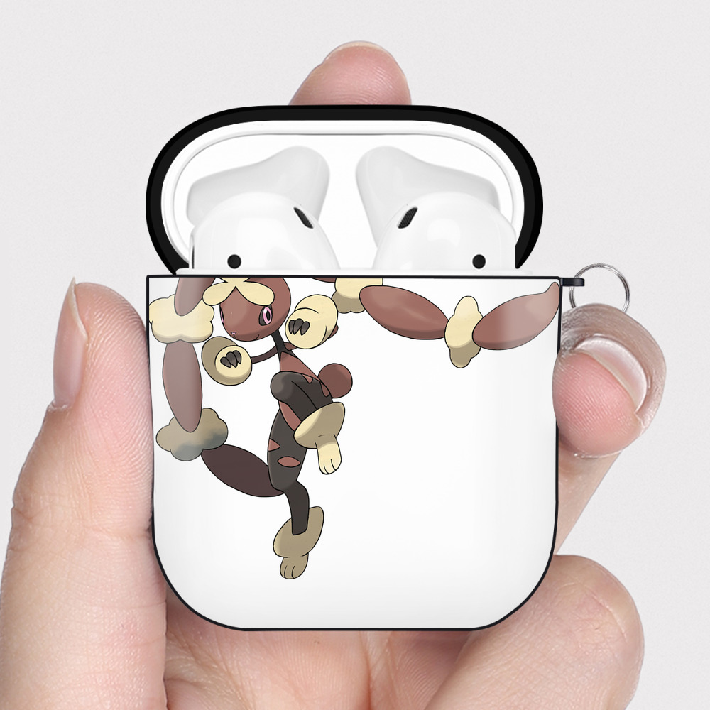 （画像用） ポケットモンスター Pokémon AirPods 第2世代保護ケース ハードシェル ブラック 耐衝撃・防指紋・カラビナ付き