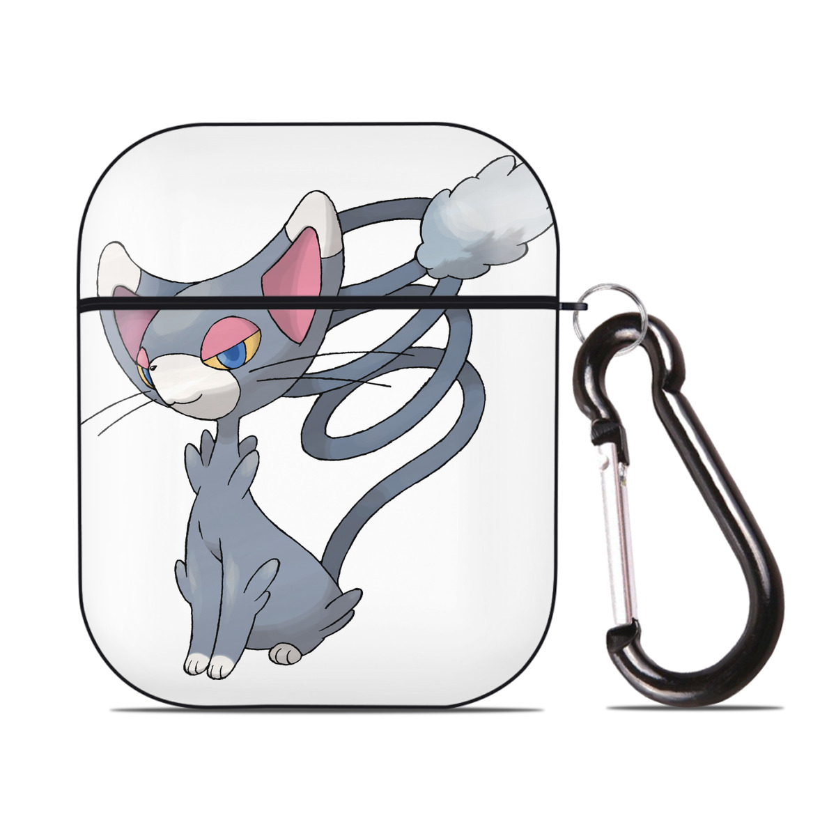 （画像用） ポケットモンスター Pokémon AirPods 第2世代保護ケース ハードシェル ブラック 耐衝撃・防指紋・カラビナ付き