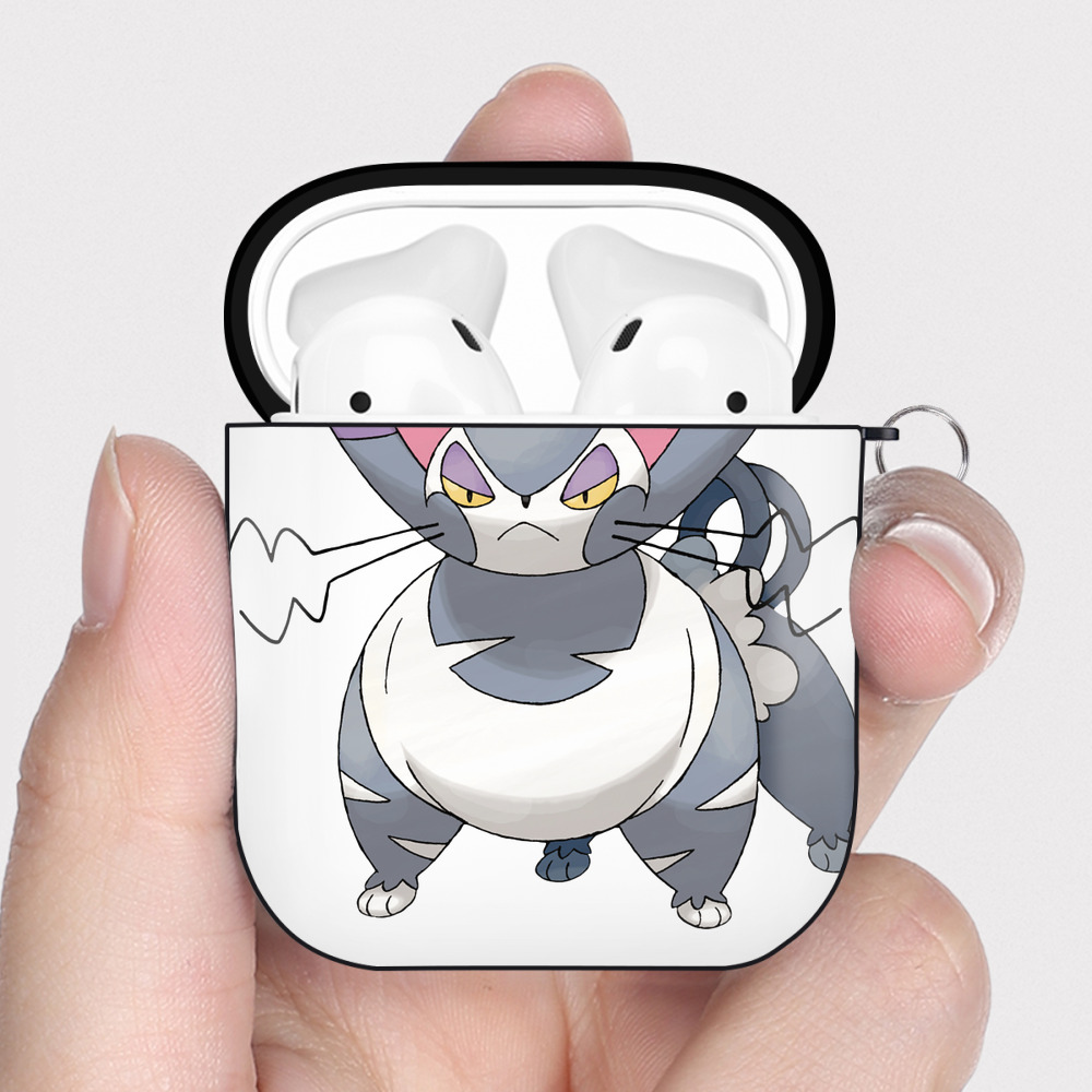 （画像用） ポケットモンスター Pokémon AirPods 第2世代保護ケース ハードシェル ブラック 耐衝撃・防指紋・カラビナ付き