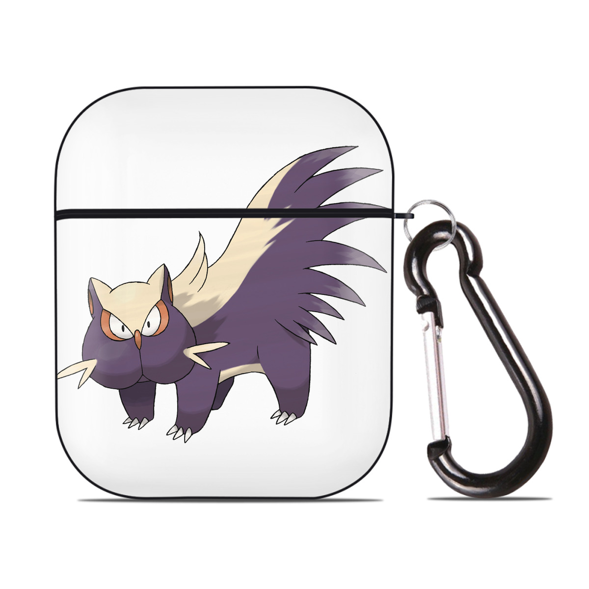 （画像用） ポケットモンスター Pokémon AirPods 第2世代保護ケース ハードシェル ブラック 耐衝撃・防指紋・カラビナ付き