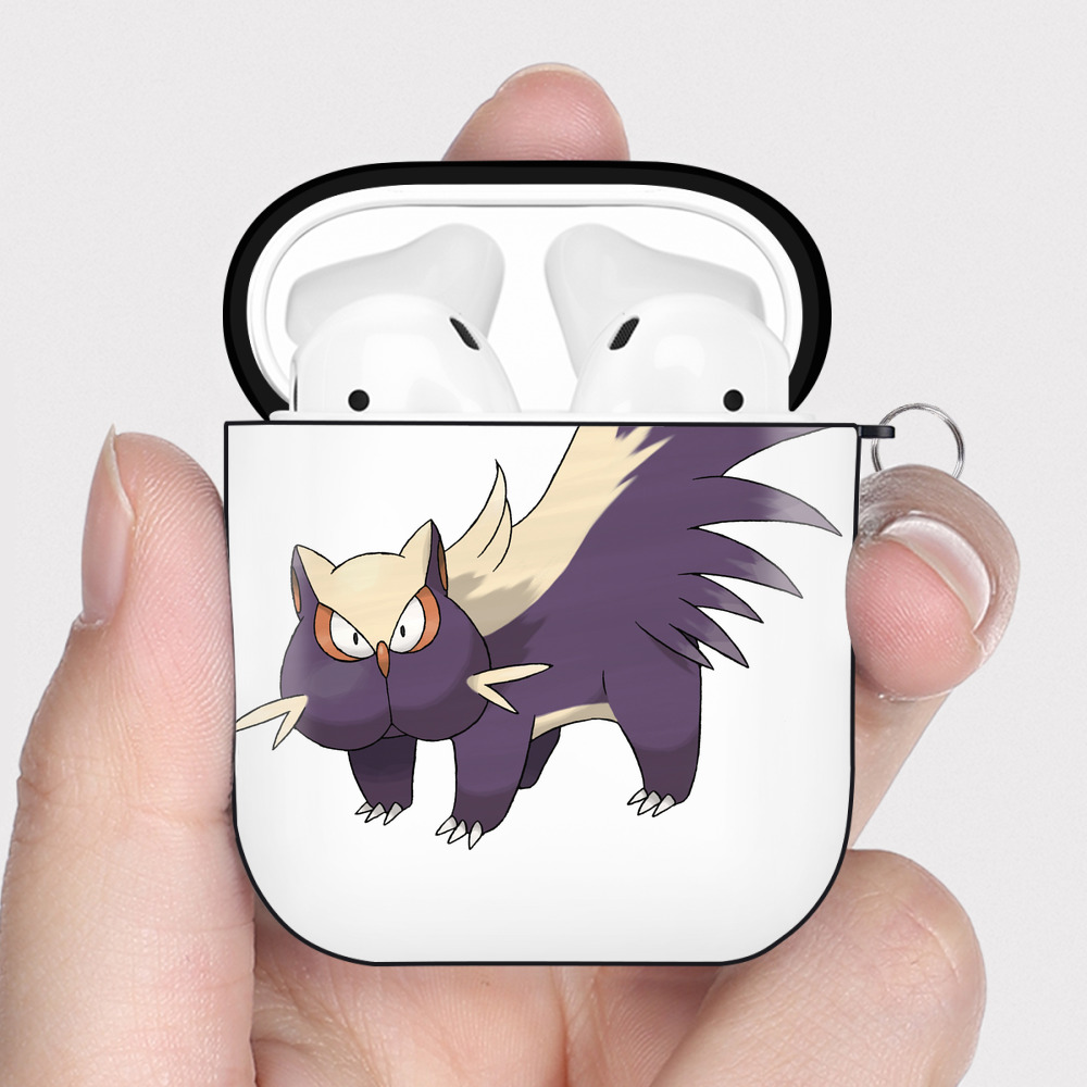 （画像用） ポケットモンスター Pokémon AirPods 第2世代保護ケース ハードシェル ブラック 耐衝撃・防指紋・カラビナ付き